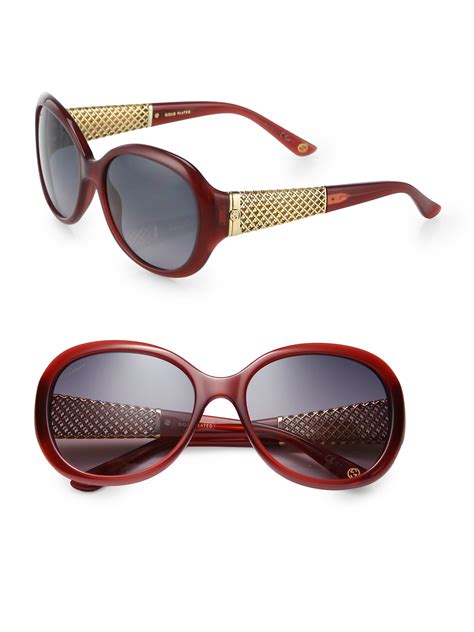 gucci 60mm oval sunglasses|Gucci 56mm round sunglasses.